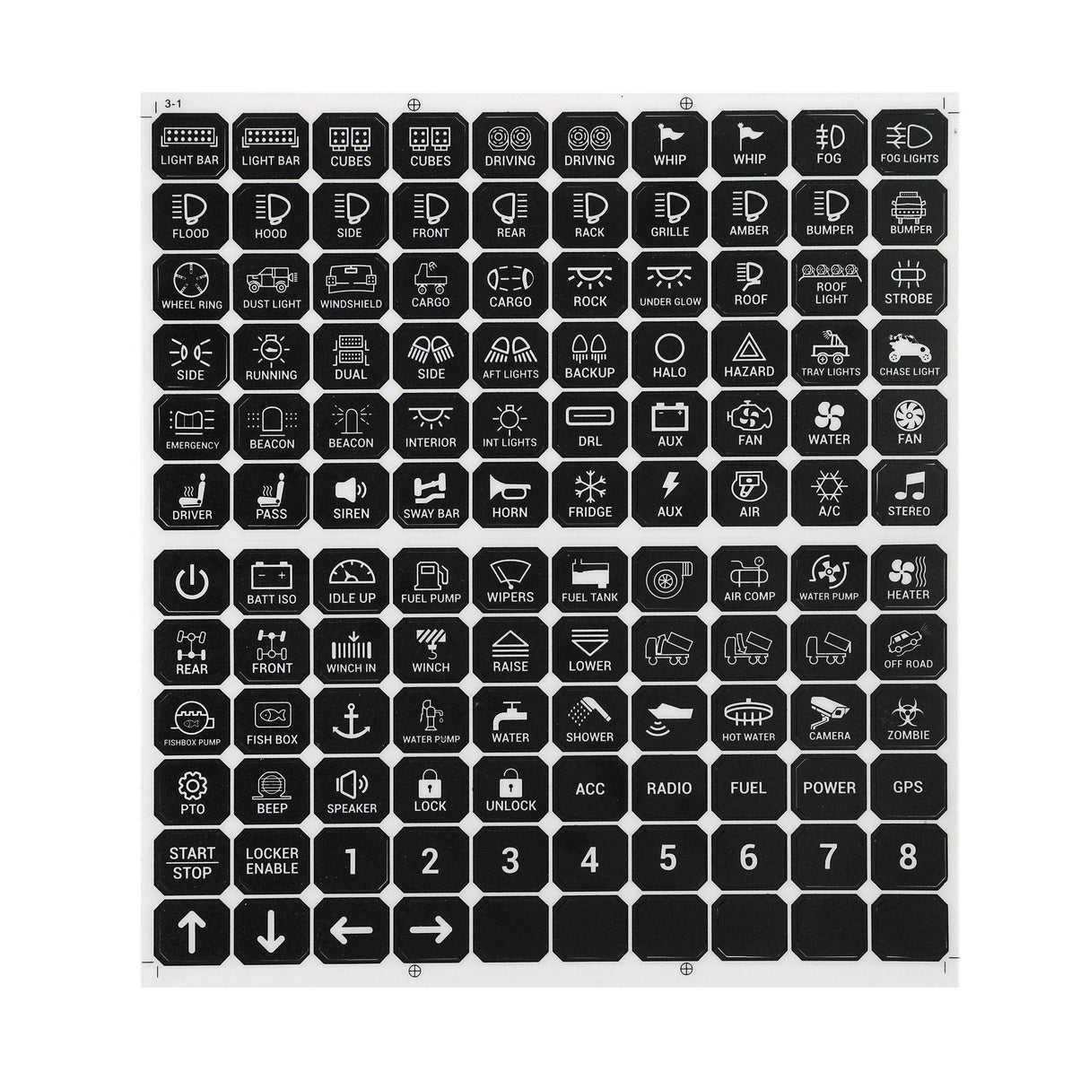 120 Universal Stickers for Switch Panel