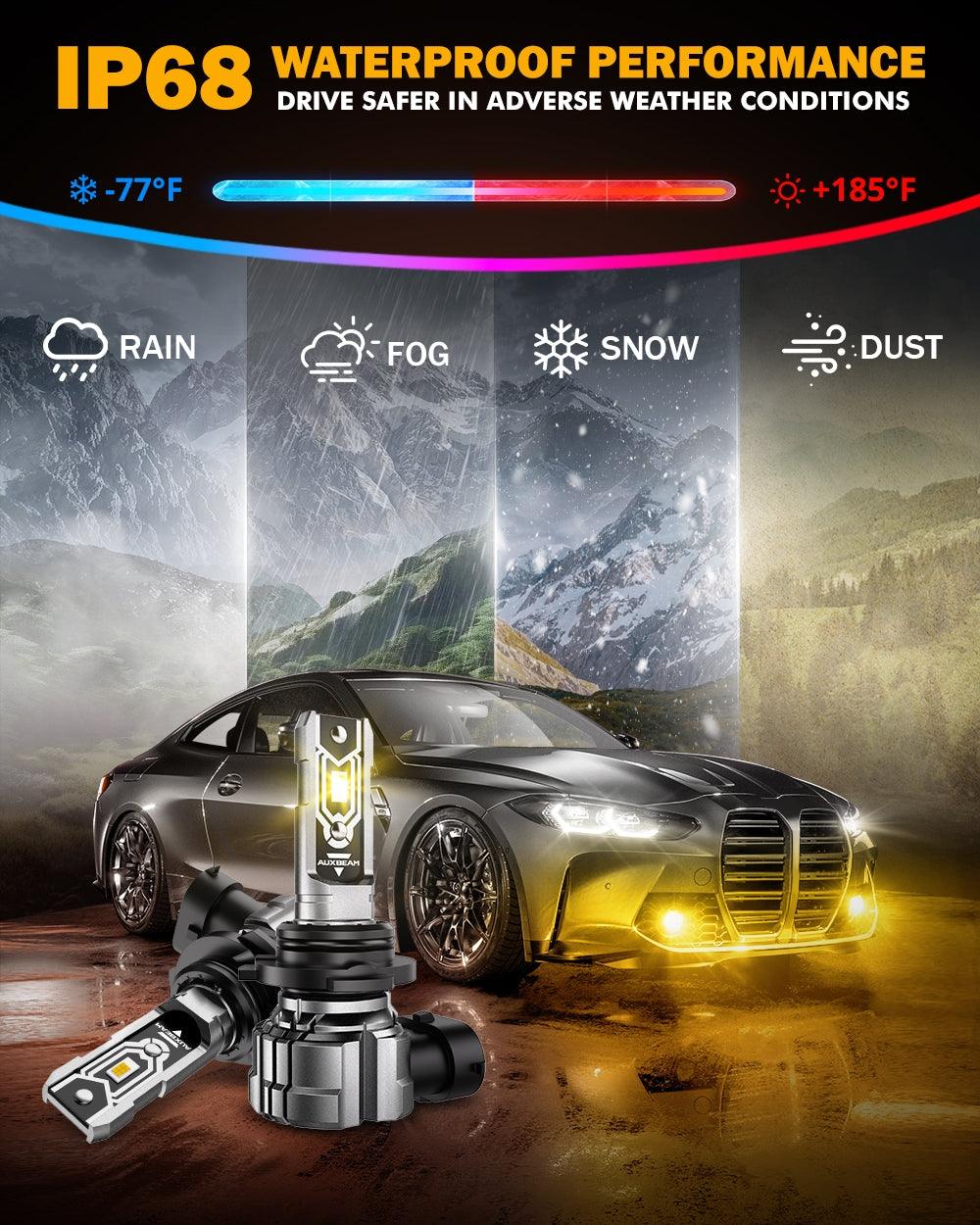 🆕9006 HB4 LED Fog Light/DRL Bulbs 50W 10000LM 3000K Golden Yellow Q5 Series | 2 Bulbs