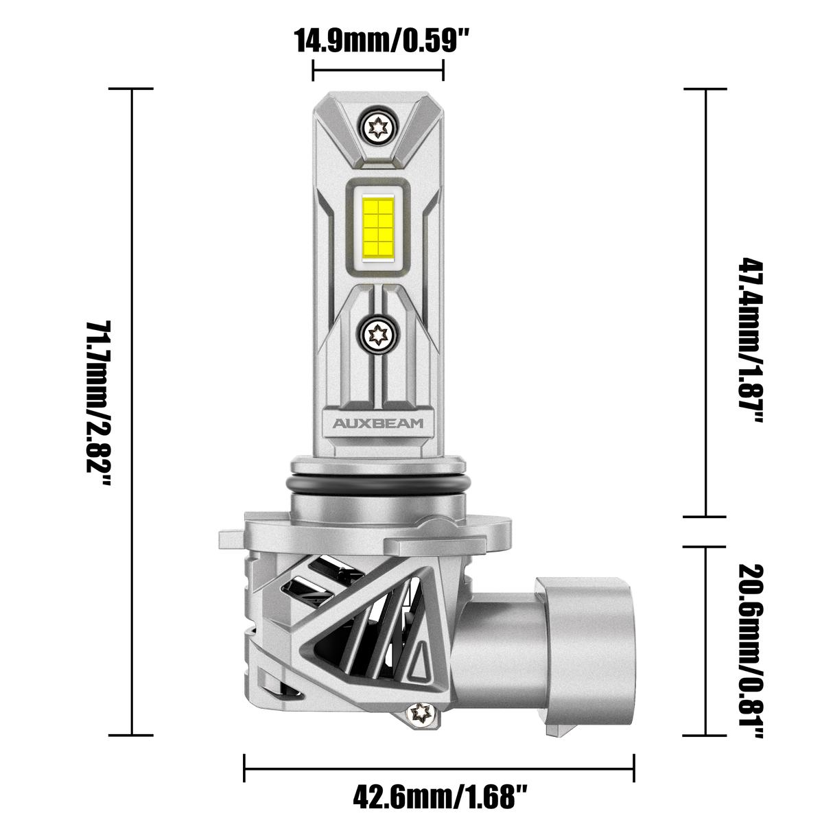 ๐9005+9006 LED Headlight Bulbs 70W 20000LM Q26 Series 1:1 Size Plug-n-Play 6500K Cool White | 4 Bulbs