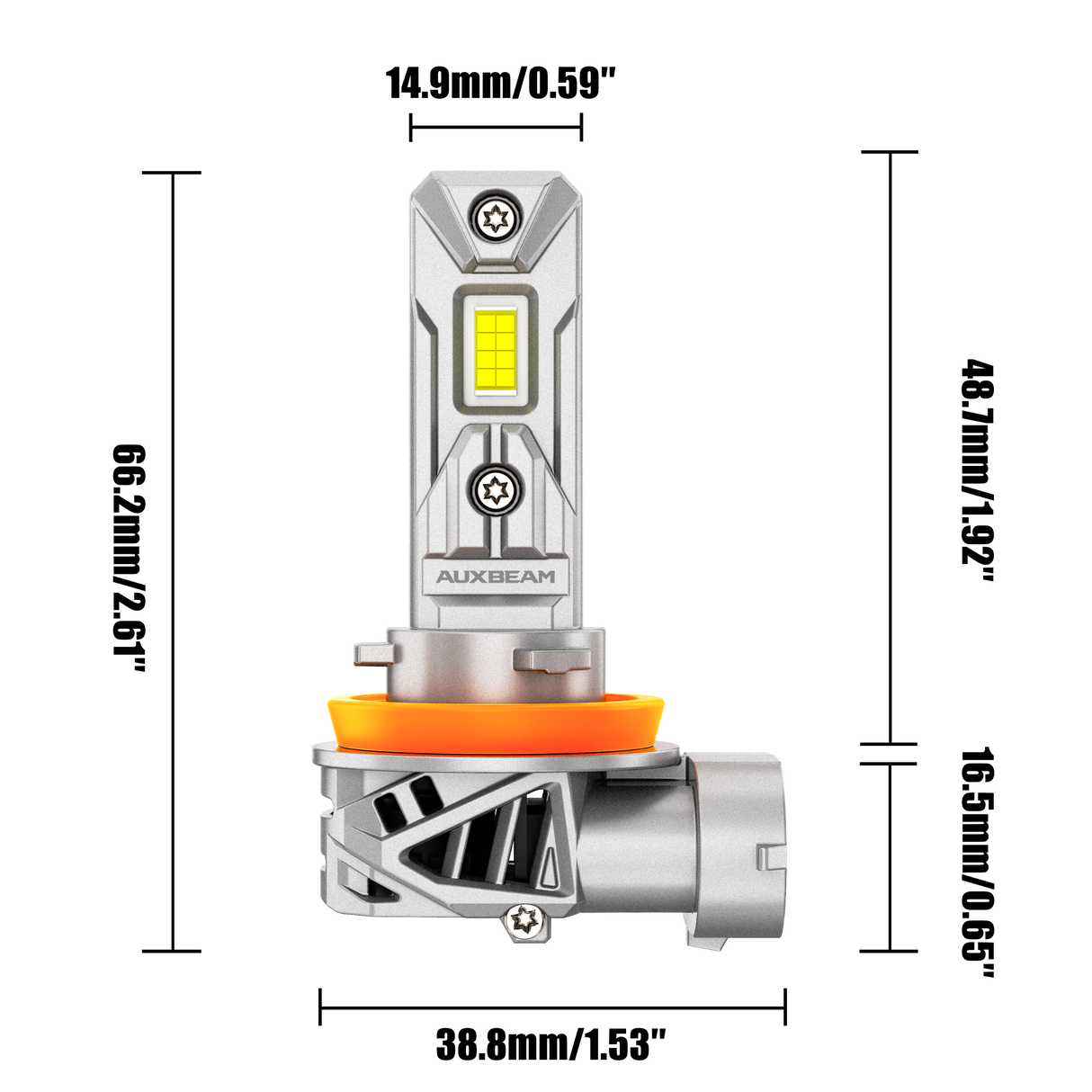 ๐H11+H11 LED Headlight Bulbs 70W 20000LM Q26 Series 1:1 Size Plug-n-Play 6500K Cool White | 4 Bulbs