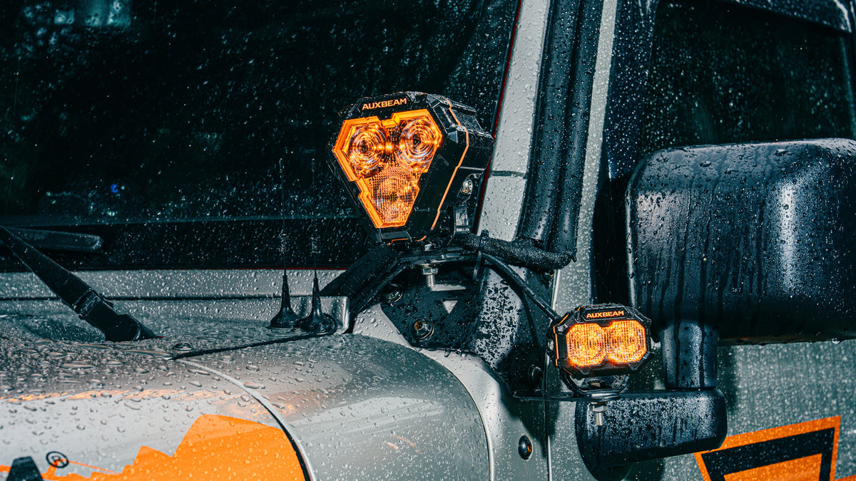 Auxbeam MASTER-T Series 5" Combo Beam Off-Road Lights Amber Backlight