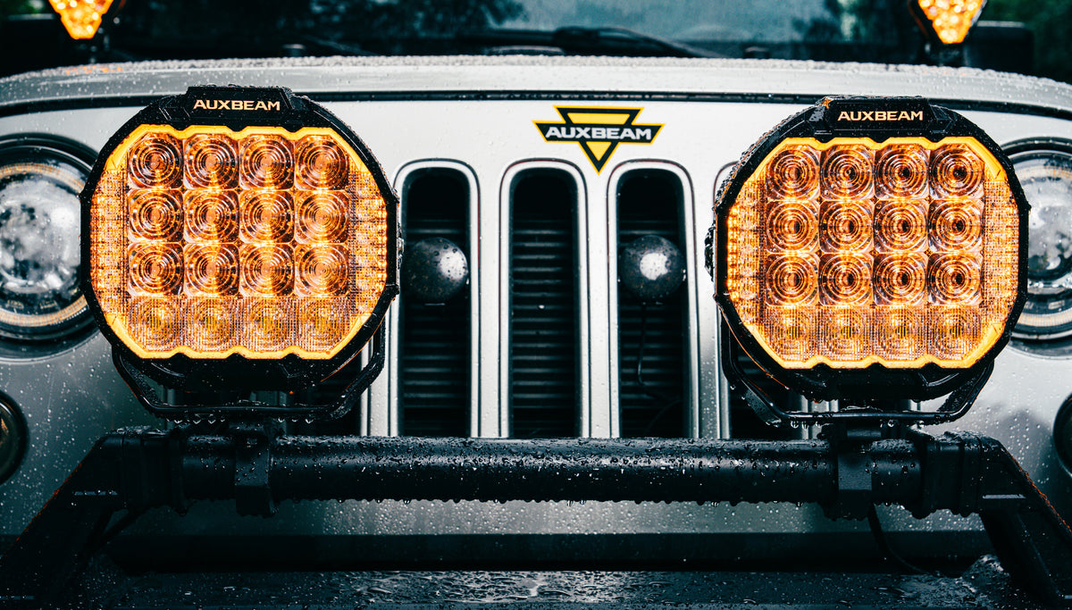 Auxbeam MASTER-T Series 9" Combo Beam Off-Road Lights Amber Backlight