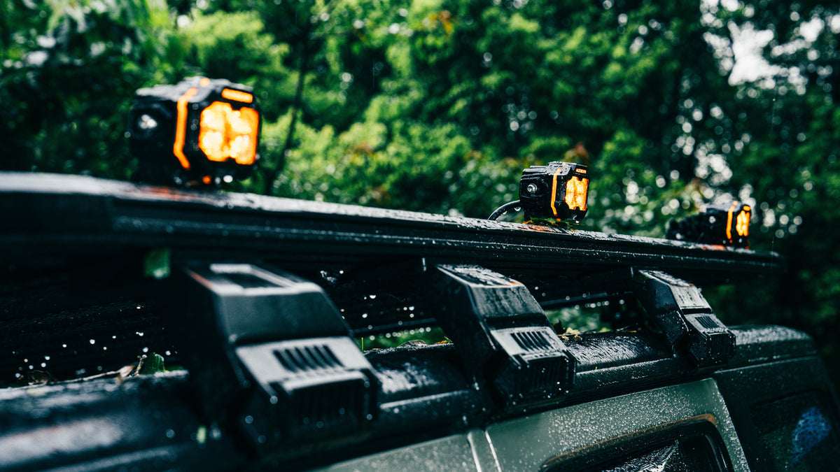 Auxbeam MASTER-T Series 3-Inch Flood Beam Off-Road Lights Amber Backlight