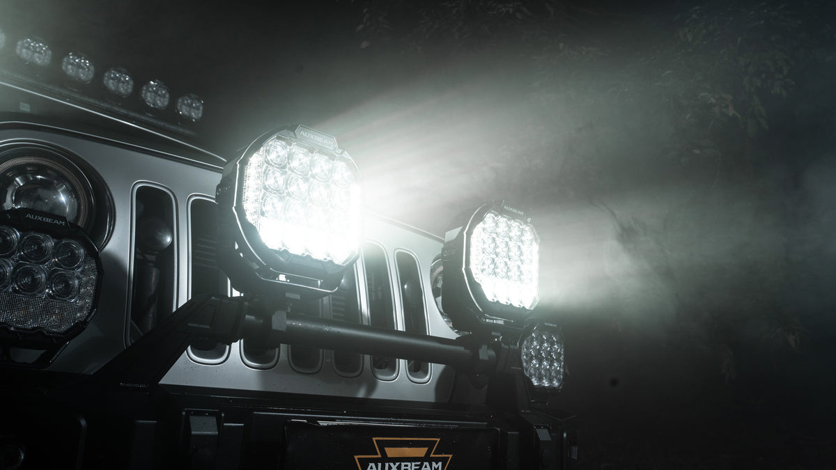 Auxbeam MASTER-T Series 9" Combo Beam Off-Road Lights Amber Backlight