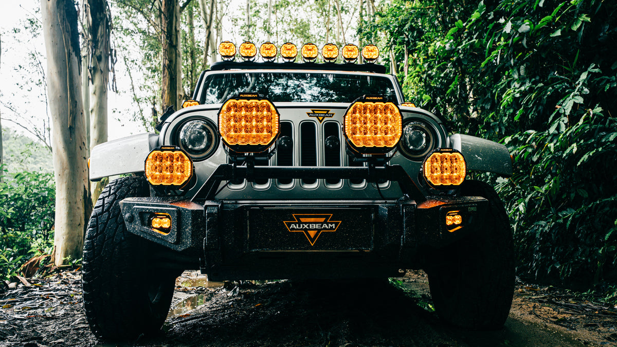 Auxbeam MASTER-T Series 3-Inch Spot Beam Off-Road Lights Amber Backlight