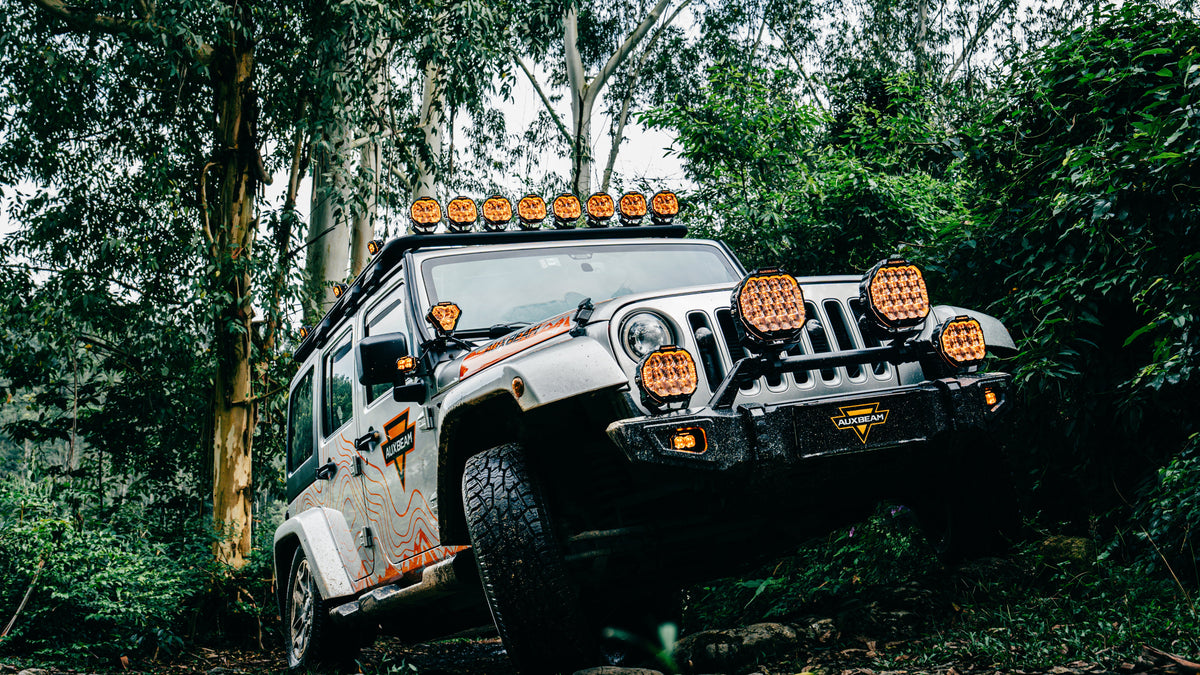Auxbeam MASTER-T Series 5" Spot Beam Off-Road Lights Amber Backlight