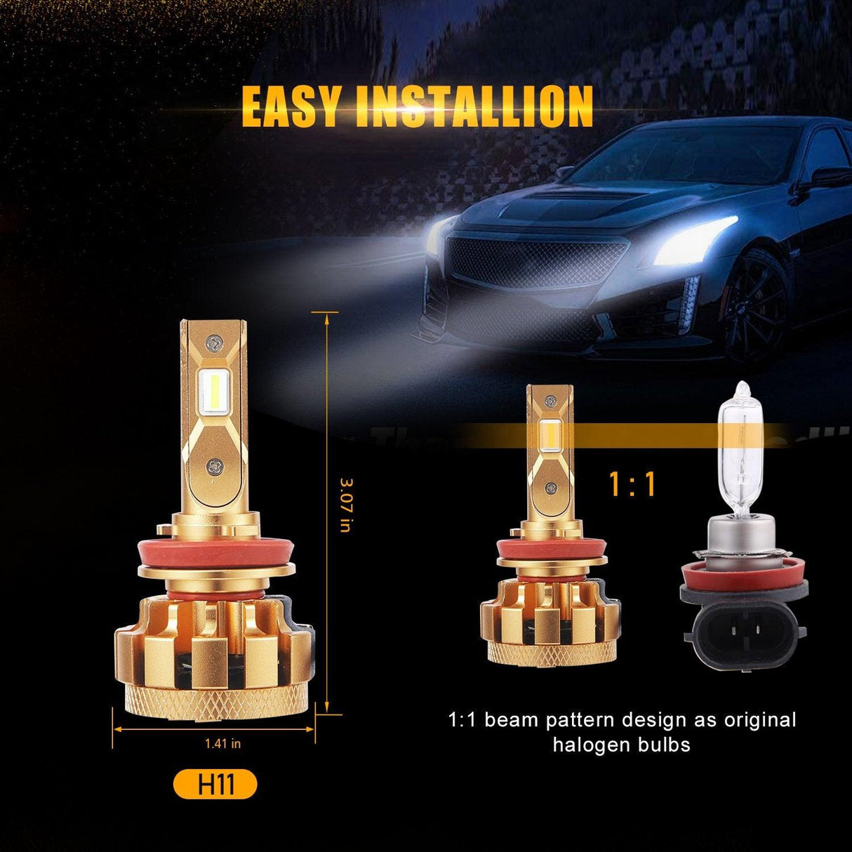 For 2016-2022 Toyota Tacoma F-16 Plus Series Automotive Grade 28000LM LED Light Bulbs High Low Beam Bundle