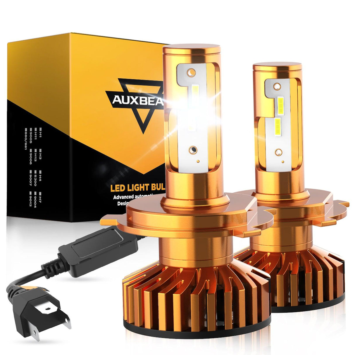 H4/9003 LED Headlight Bulbs 52W 10000LM F2 Series Mini Size 6500K Cool White | 2 Bulbs