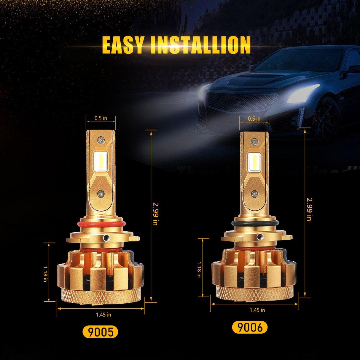 For 2003-2006 Chevy Silverado 2500 HD 9005+9006 F-16 Plus Series Automotive Grade 28000LM Built-in Canbus LED Light Bulbs High Low Beam Bundle