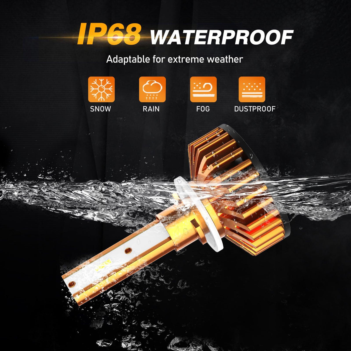 880/881 LED Headlight Bulbs 52W 10000LM F2 Series Mini Size 6500K Cool White | 2 Bulbs