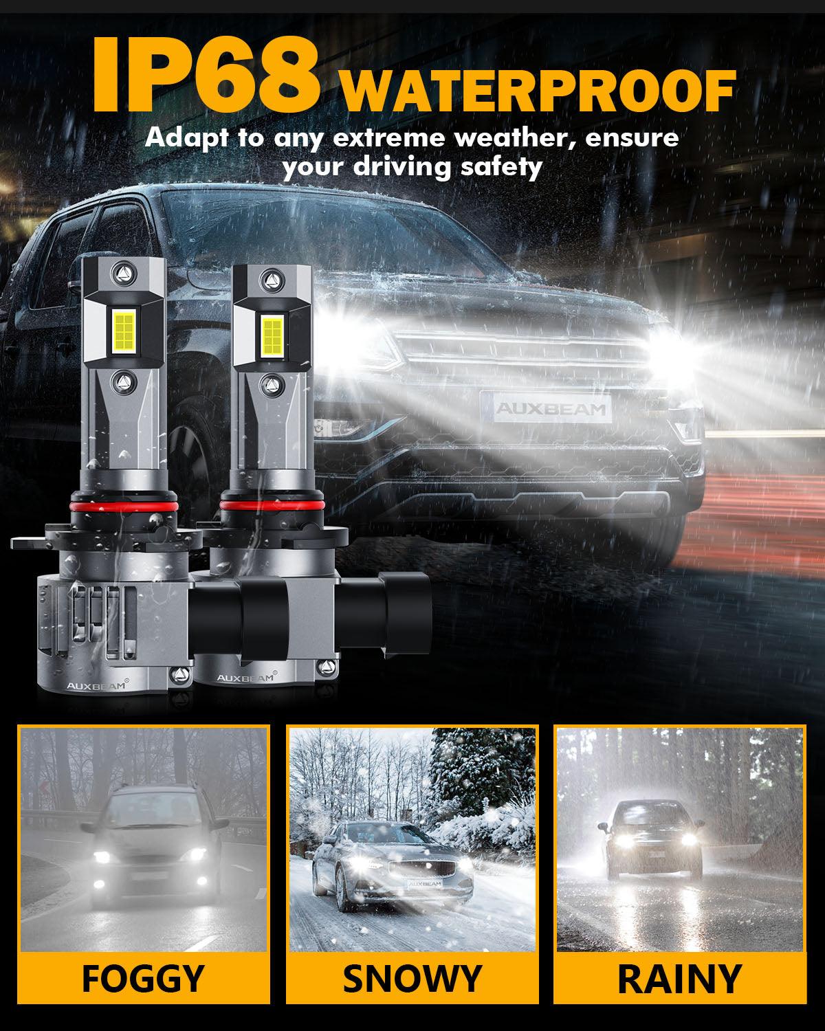 9012/HIR2 LED Headlight Bulbs 90W 22000LM Q20 Series 1:1 Halogen Size 6500K Cool White | 2 Bulbs