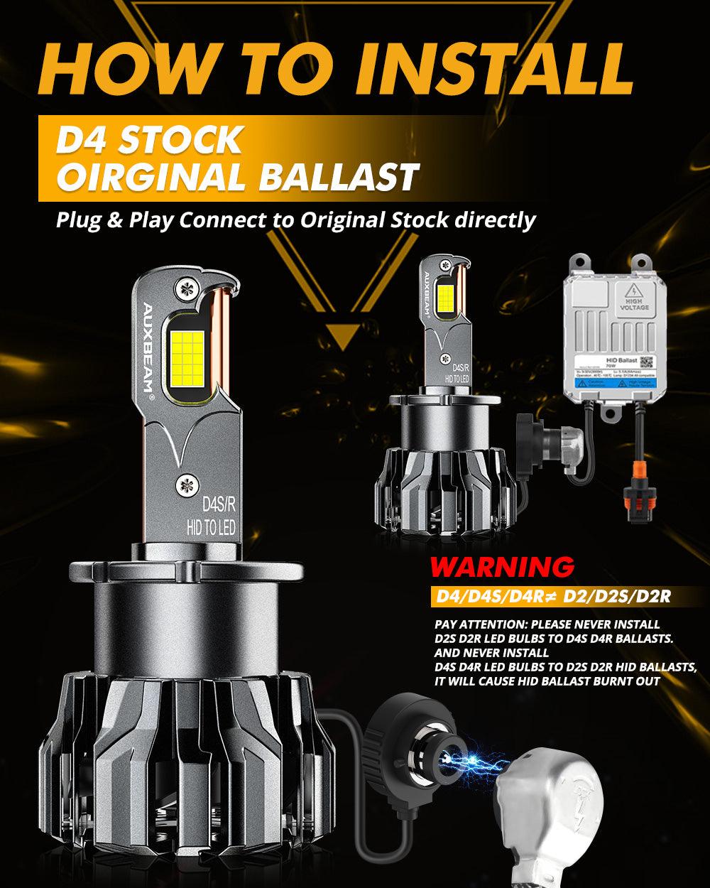 🆕D4 D4S D4R LED Headlight Bulbs 70W 22000LM D-PRO Series HID Replacement 6500K Cool White | 2 Bulbs
