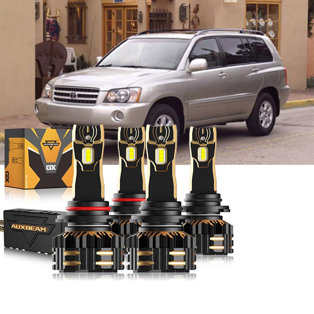 For 2001-2003 Toyota Highlander 9005 9006 LED Headlight Bulbs Bundle