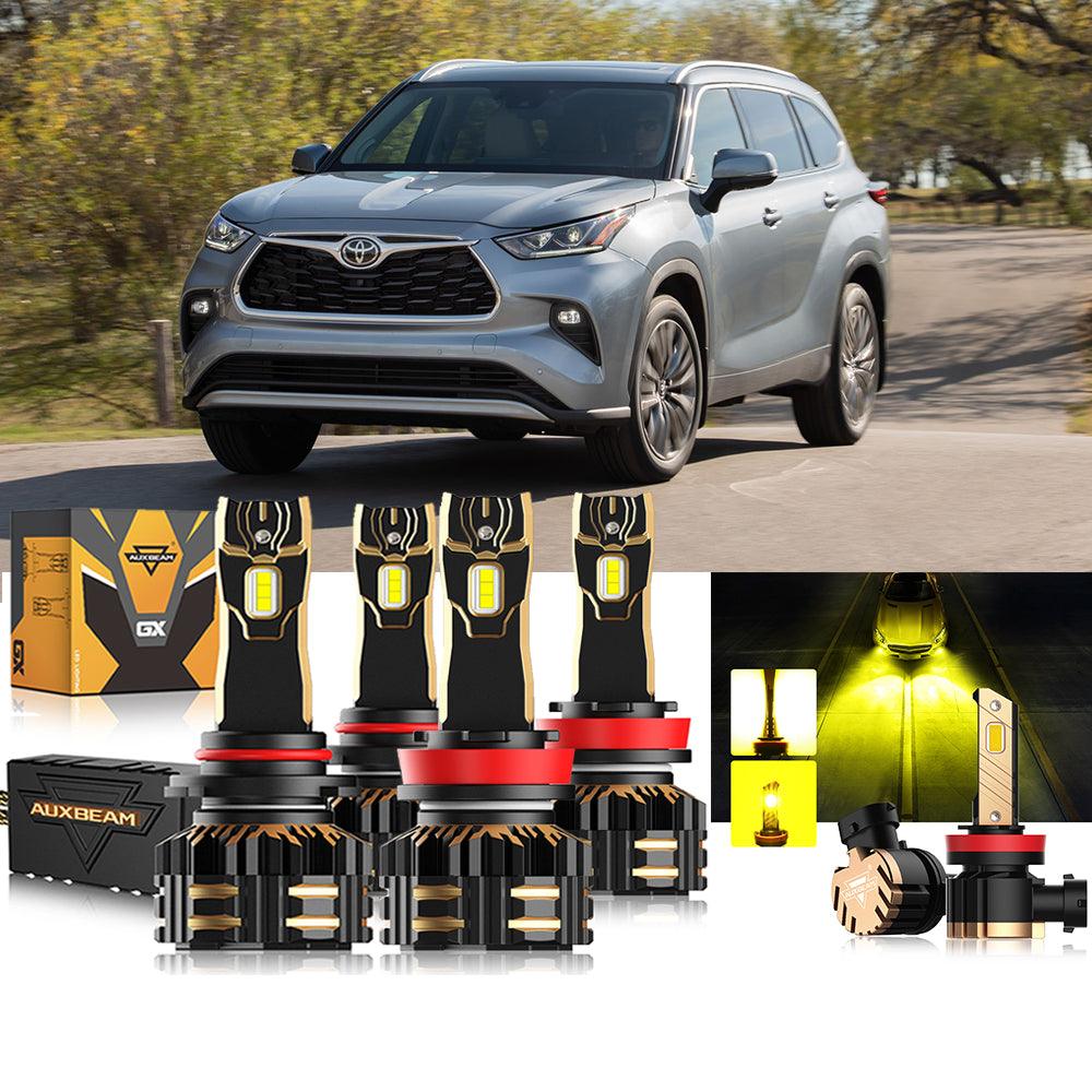 For 2014-2020 Toyota Highlander 9005 H11 LED Headlight Bulbs Bundle