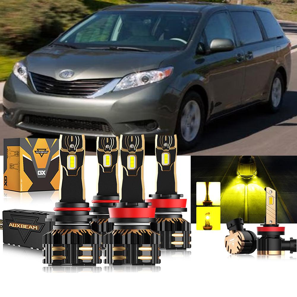 For 2011-2019 Toyota Sienna 9005 H11 LED Headlight Bulbs Bundle