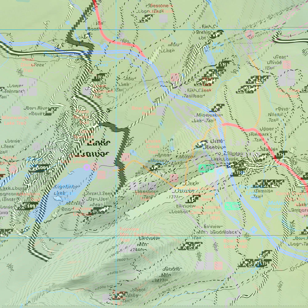 Lake Louise & Area (Banff National Park, Alberta) - Destination Map