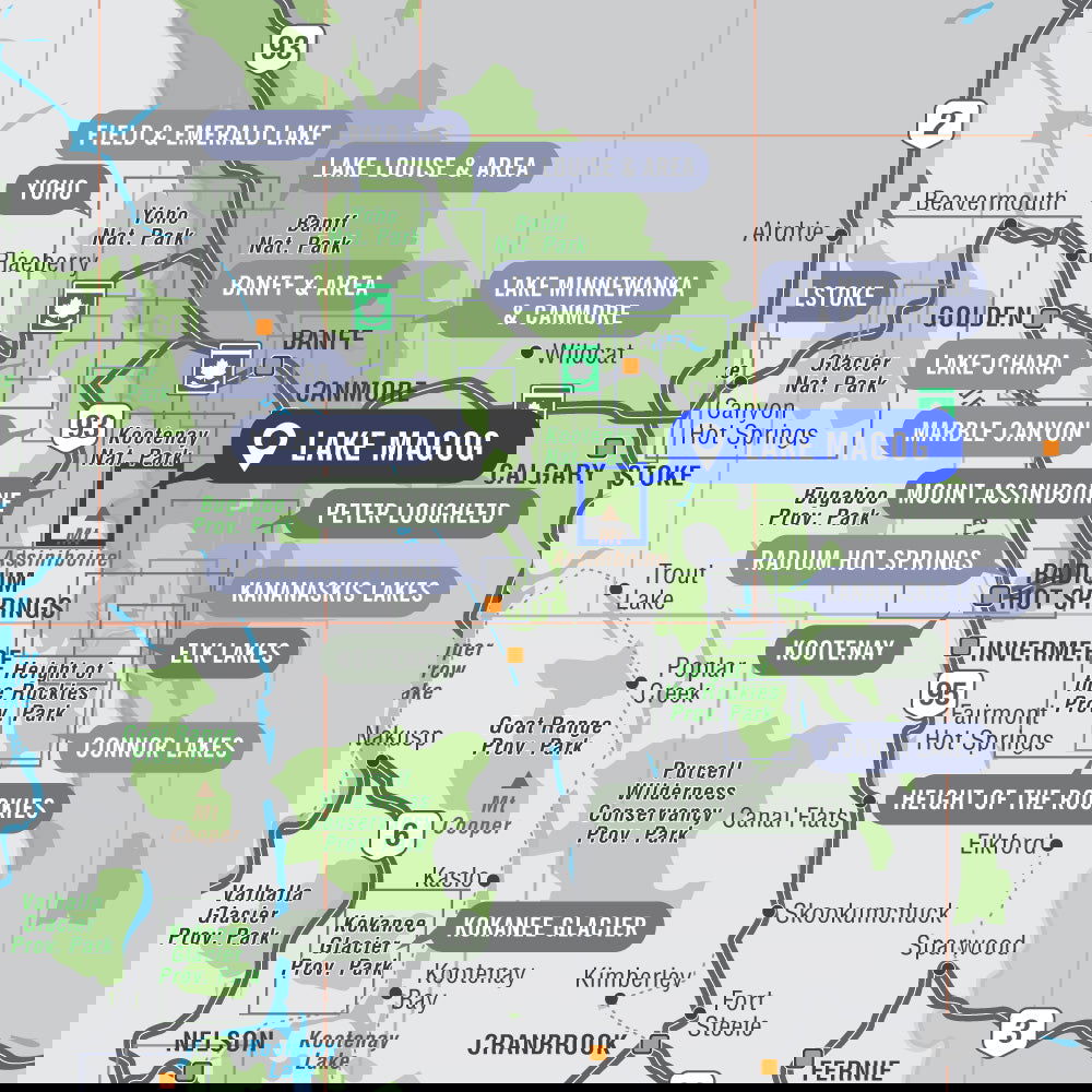 Lake Magog (Mount Assiniboine Provincial Park, BC) - Destination Map