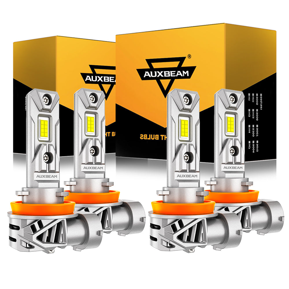 ๐H11+H11 LED Headlight Bulbs 70W 20000LM Q26 Series 1:1 Size Plug-n-Play 6500K Cool White | 4 Bulbs