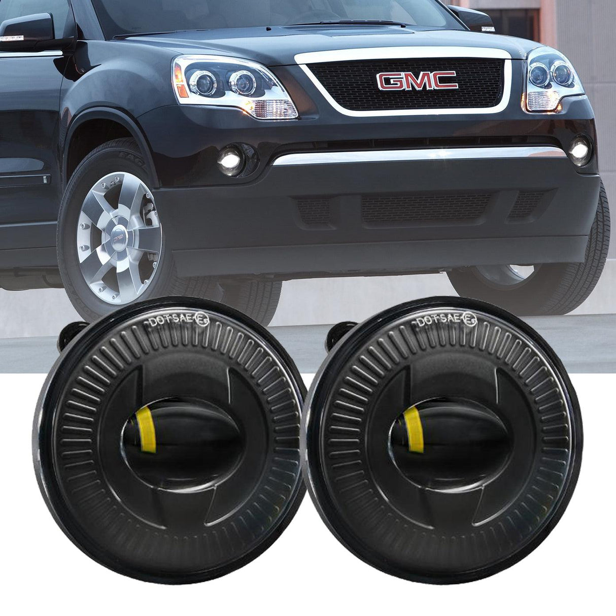 (2pcs/set) 24W Round Black LED Fog Lights 5202 for GMC Acadia 2007 2008 2009 2010 2011 2012