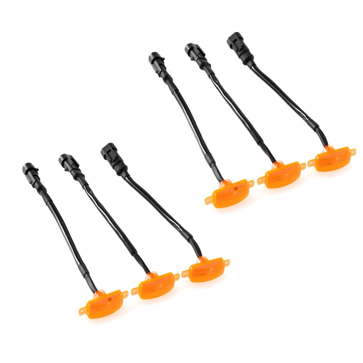 (3pcs/set) LED Front Grille Lights Raptor Style Amber Light Universal Car Modification (Amber shell/ Smoked shell)