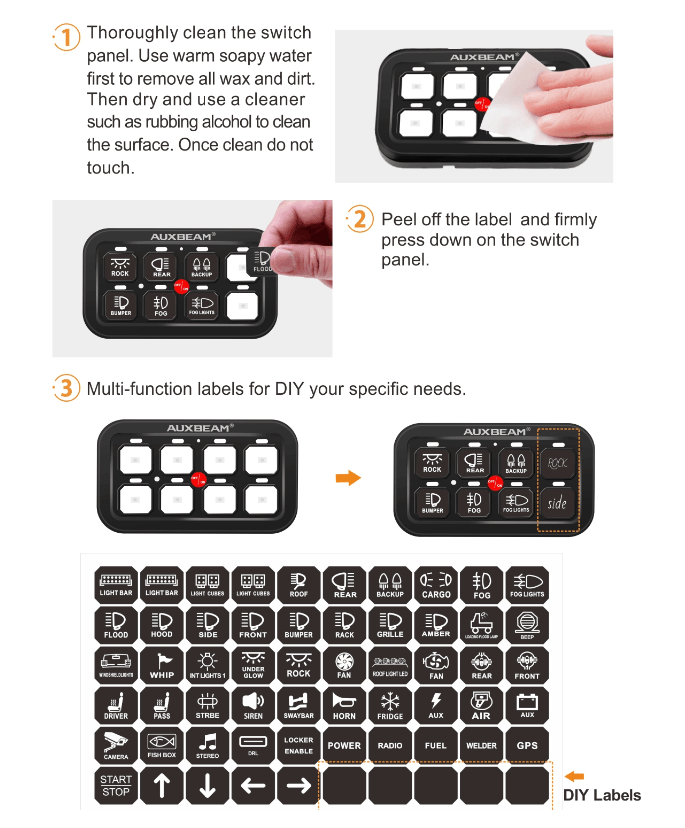 120 Universal Stickers for Switch Panel