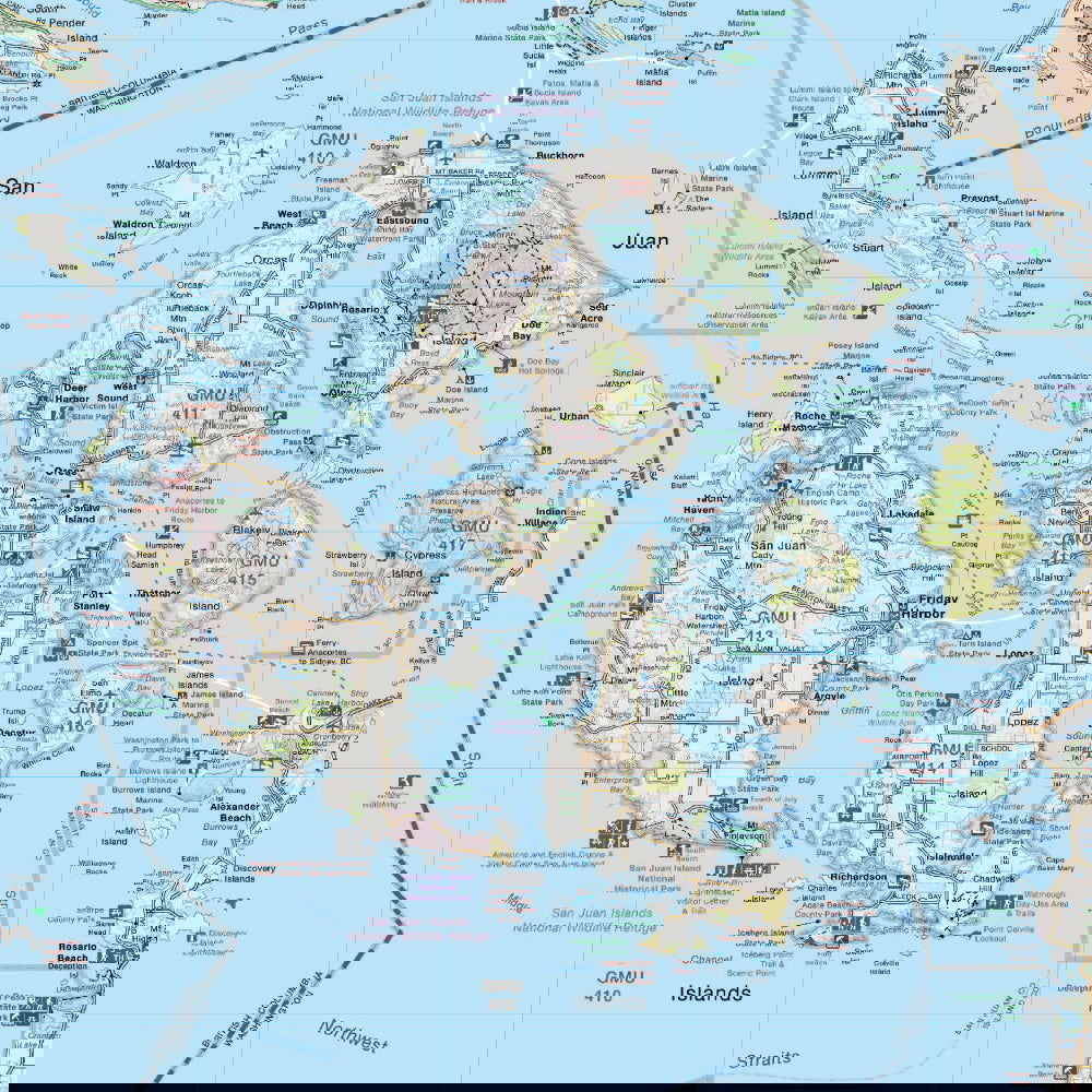 San Juan Islands & Mount Baker, Washington State - Destination Map