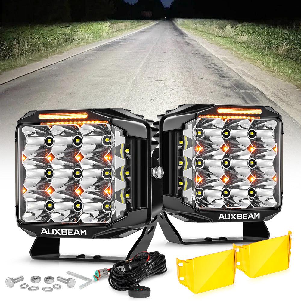 V-MAX Series Combo Beam Side Shooter LED Pod Lights with Amber DRL