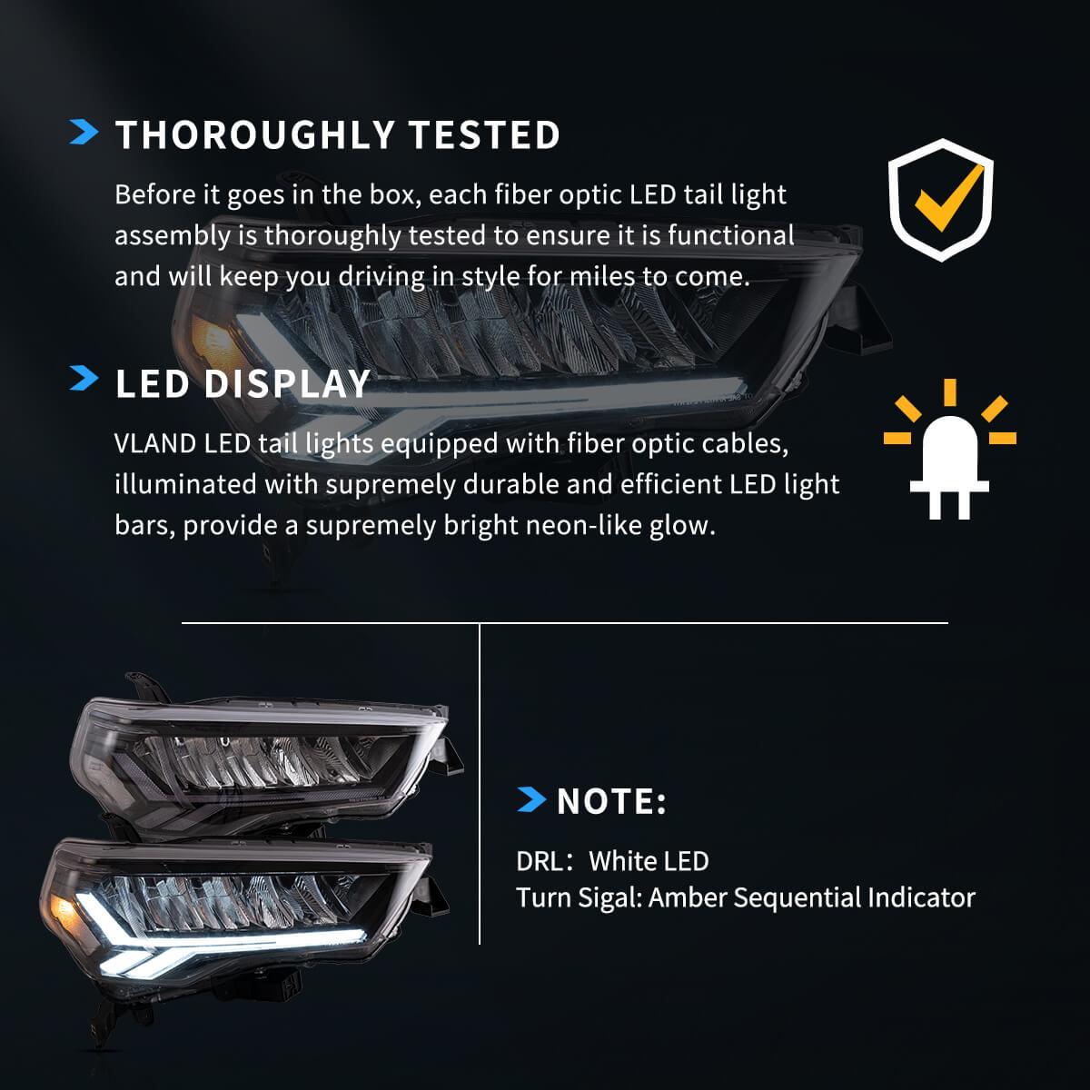 LED Headlight Assembly Reflection Bowl Chrome For 2014-2022 Toyota 4Runner 5th Gen (N280)