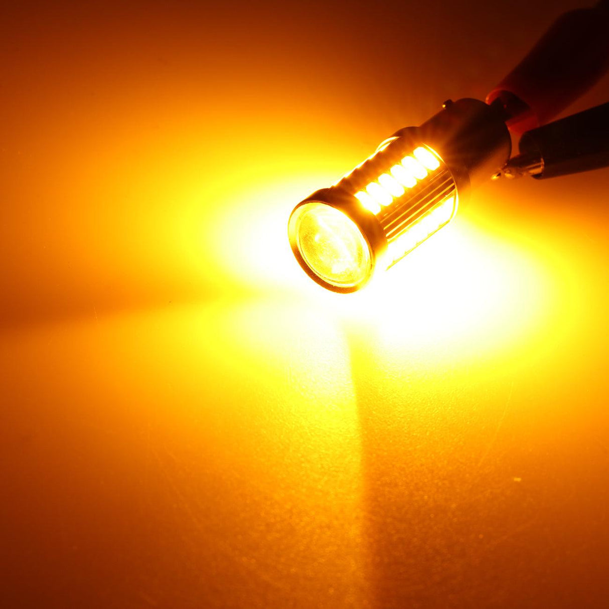 1156 P21W BA15S LED Turn Signal Light Rear/Front, Side Maker Light Bulbs 20W 4000LM 3500K Amber 33LED Series | 2 Bulbs