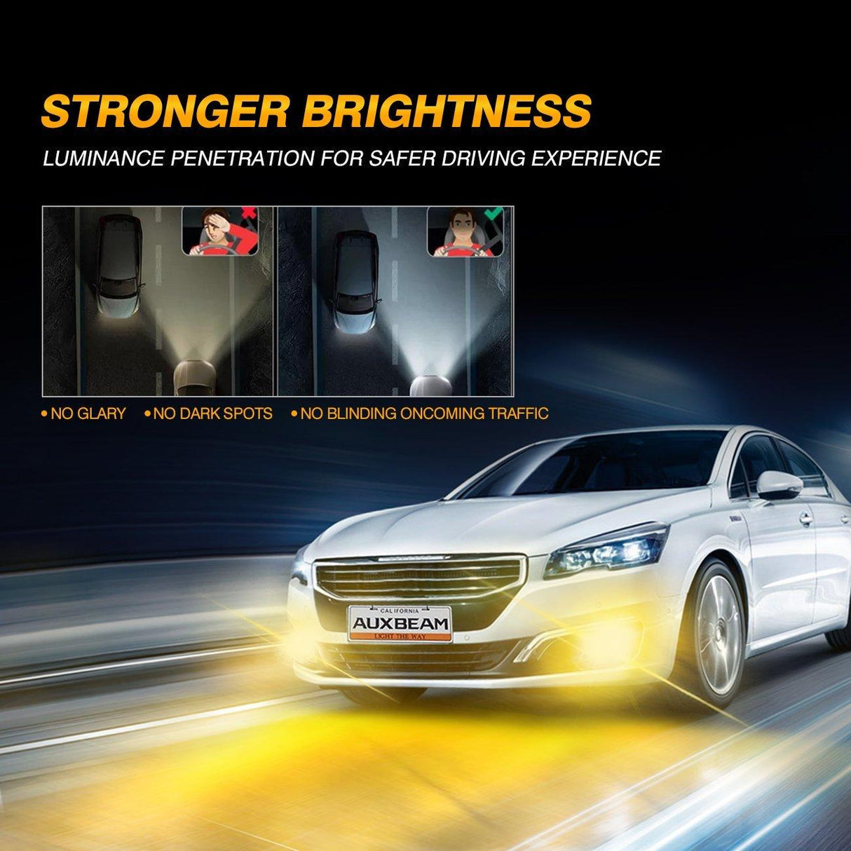 H10 9145 9140 HB3 LED Fog Light/DRL Bulbs 44W 8000LM 3000K Golden Yellow Z3 Series | 2 Bulbs