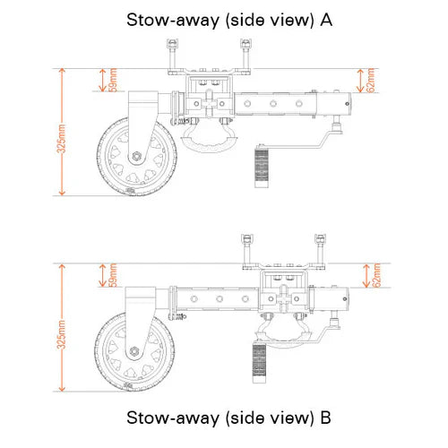 ARK XO750 OFFROAD TRAILER JOCKEY WHEEL Tipella Backcountry