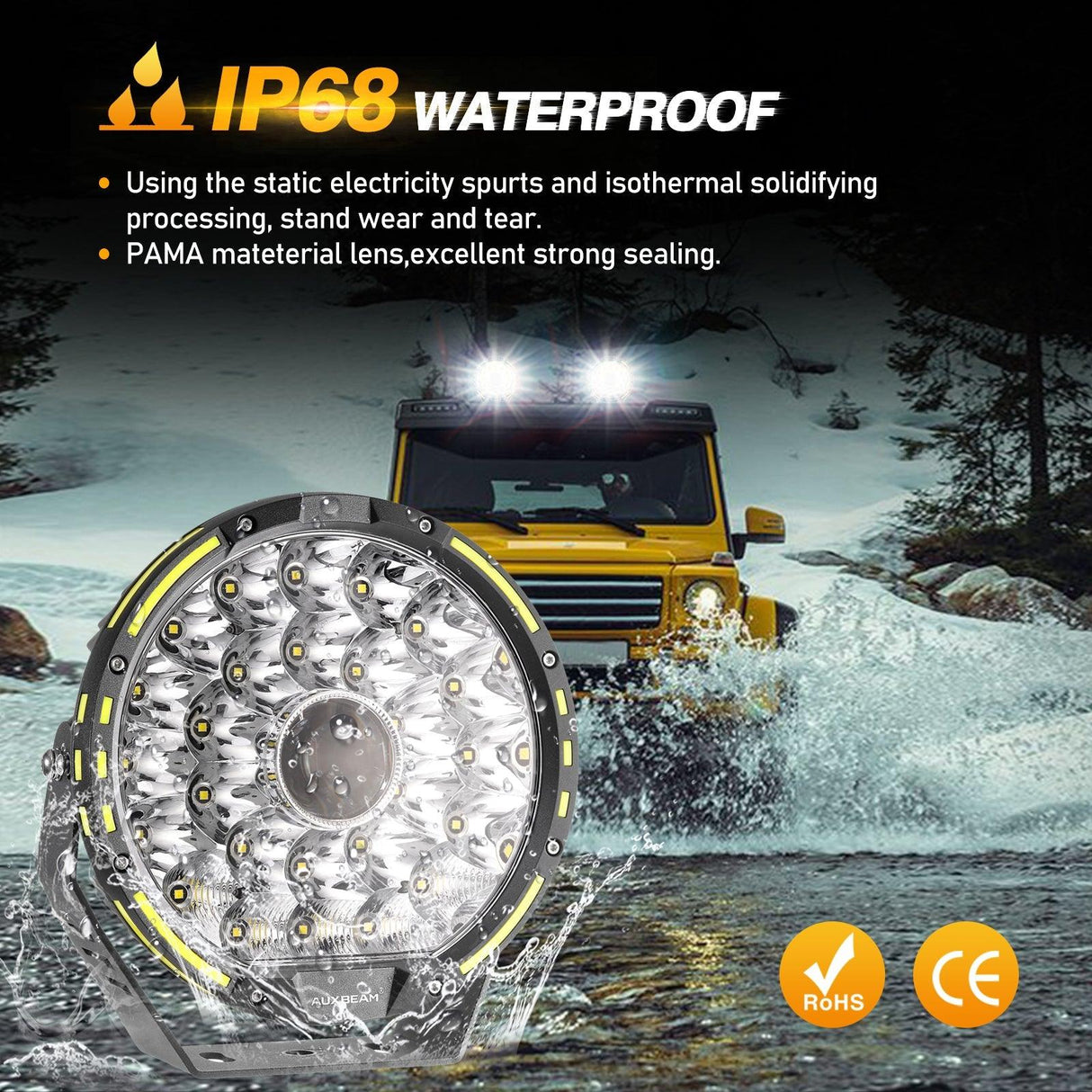 (2pcs/set) 9 INCH 270W 37776LM 360-PRO Series Custom Lens LED Driving Lights+Amber/Black Covers(Optional) for for Ford F150 F250 F350 F450