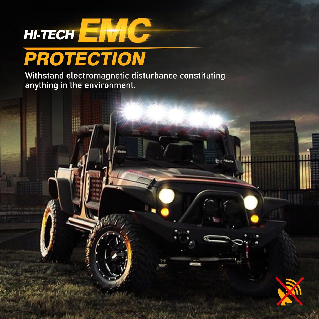 (2pcs/set) 9 INCH 270W 37776LM 360-PRO Series Custom Lens Offroad LED Driving Lights+Amber/Black Covers(Optional) for JEEP WRANGLER JL JK TJ