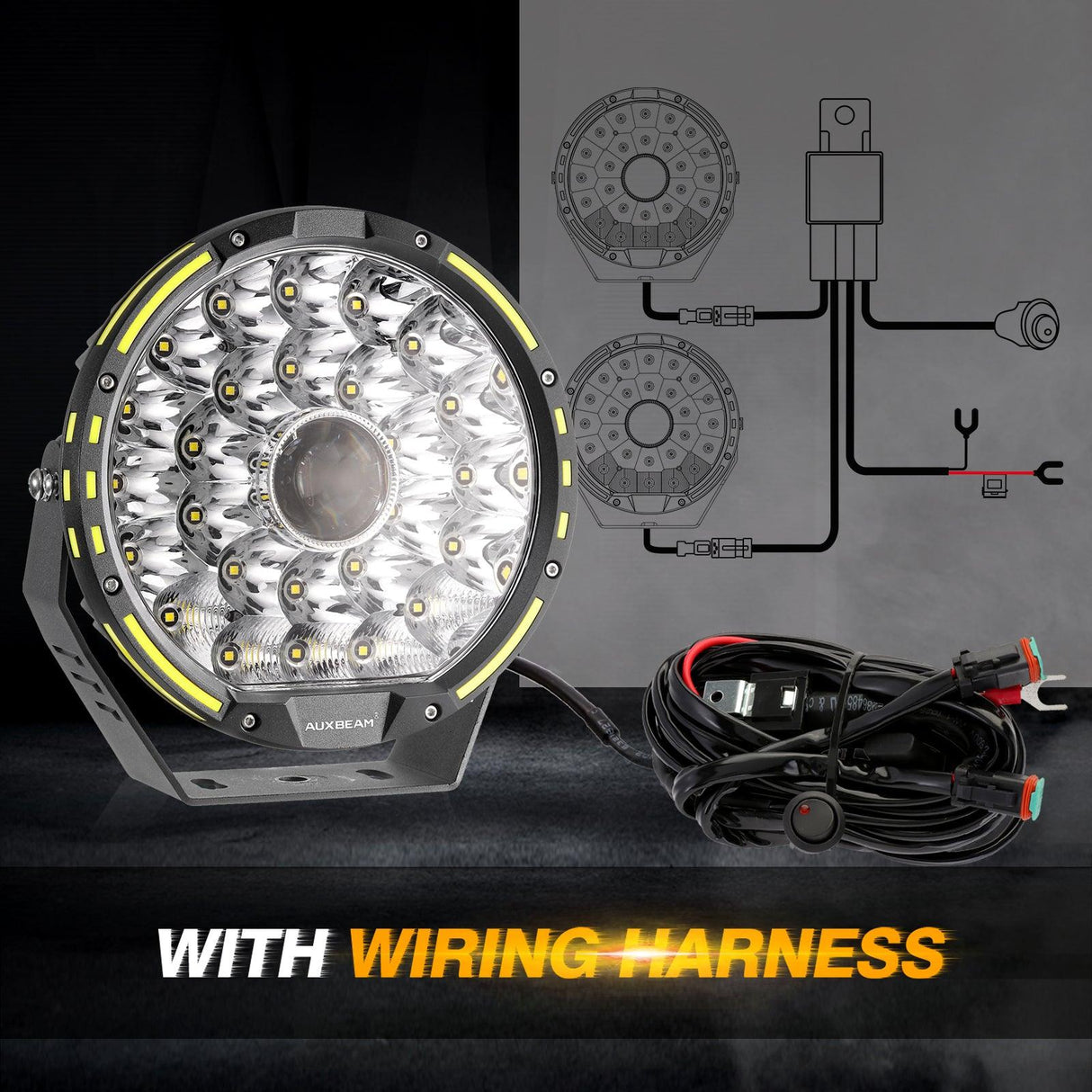 (2pcs/set) 9 INCH 270W 37776LM 360-PRO Series Custom Lens LED Driving Lights+Amber/Black Covers(Optional) for Toyota Tacoma 2016 2017 2018 2019 2020 2021