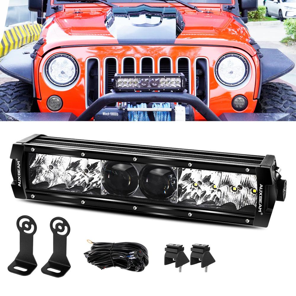 NEW 5D-PRO Series Spot Led Light Bars with DT Wiring Harness Kit For JEEP