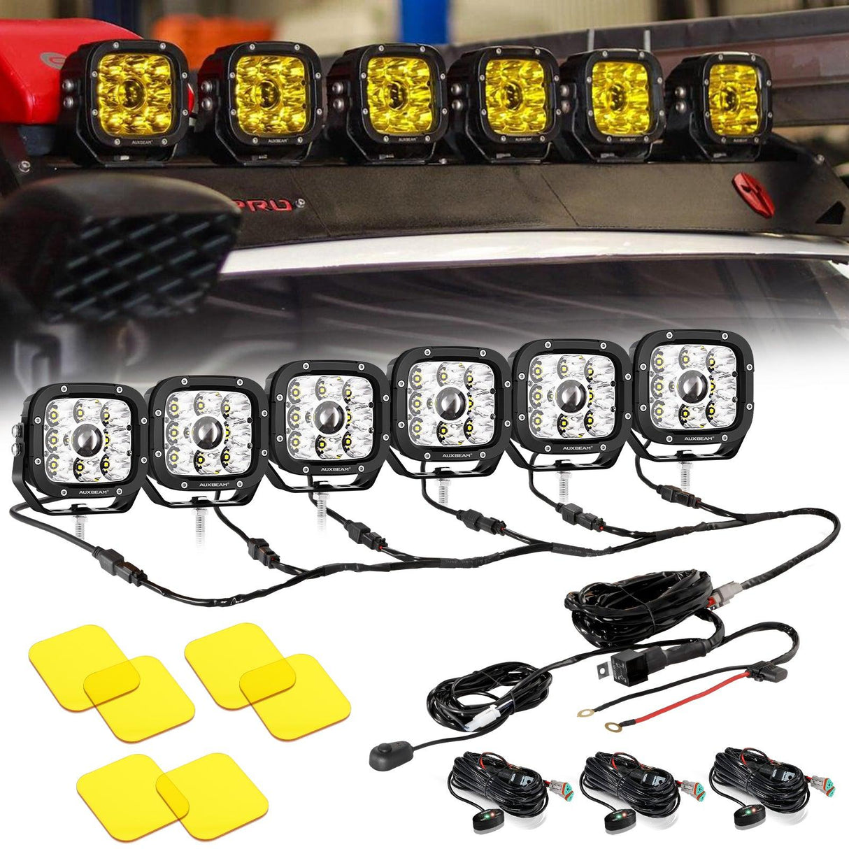 XP-ULTRA Series 5 Inch 110W 11000LM White/Amber LED Driving Lights Pods Light