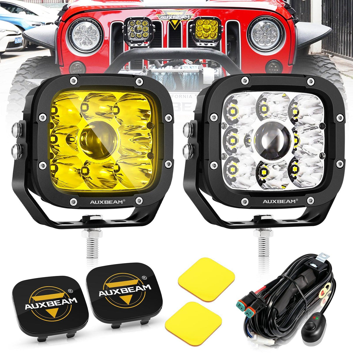 XP-ULTRA Series 5 Inch 110W 11000LM White/Amber LED Driving Lights Pods Light