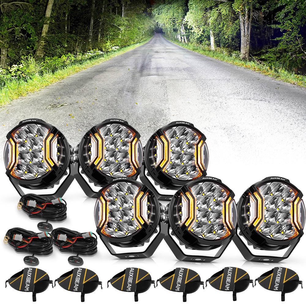 V-ULTRA Series | 5 Inch 172W LED Side Shooter White Pod Lights with Amber DRL