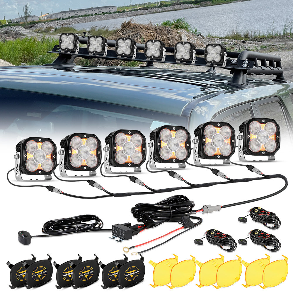 XP-ULTRA Series 4.5 Inch LED Pod Lights Off Road Lights with Amber DRL