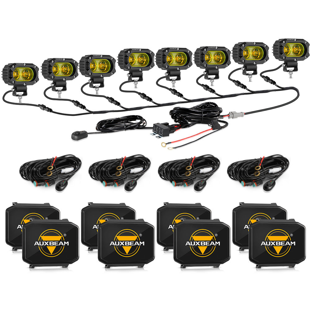 R4 Series | 4 Inch 60W LED Pods Light Flood Beam Amber Light
