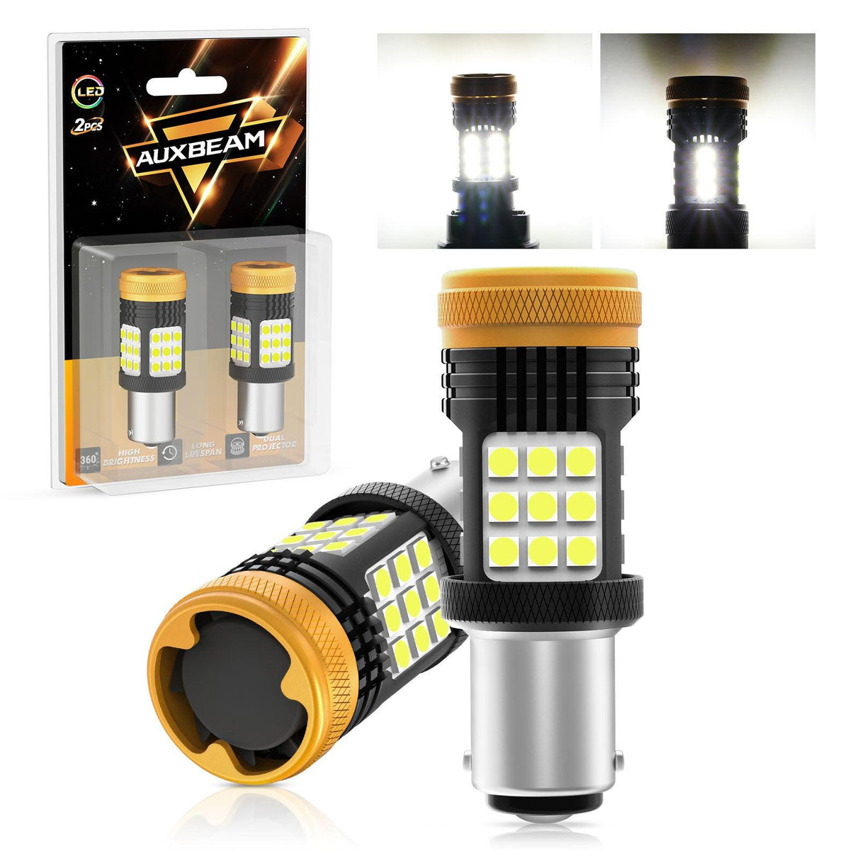 (2pcs/set) 🆕1157 BAY15D 1156 BA15S BAU15S White Amber Red Canbus Error Free No Hyper Flash LED Turn Signal DRL Brake Light Tail Light Reversing Light Bulbs Fan Cooling