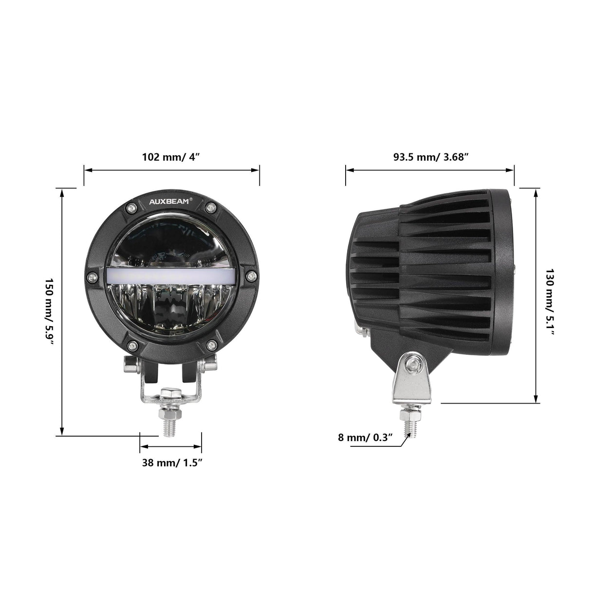 C4 Series | 4 Inch 110W 11000LM LED Pods Offroad LED Driving Lights with Amber DRL