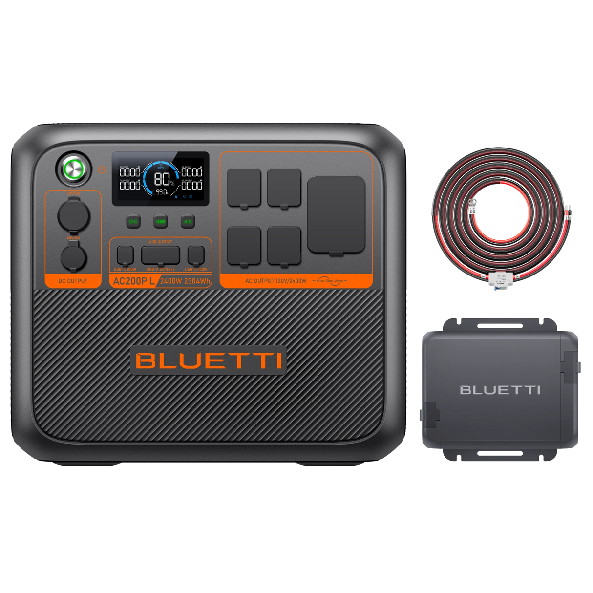 BLUETTI AC200P L Portable Power Station | 2,400W Pure Sine Wave, 2,304Wh LiFePO4 Battery | Fast Charging, Expandable Power for RV, Home Backup & Off-Grid Living