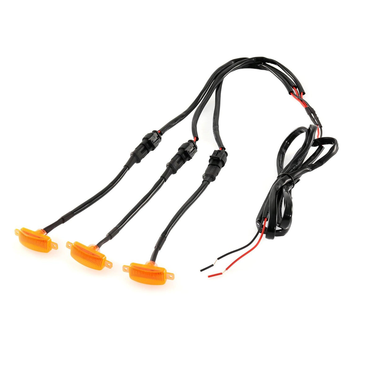 (3pcs/set) LED Front Grille Lights Raptor Style Amber Light Universal Car Modification (Amber shell/ Smoked shell)