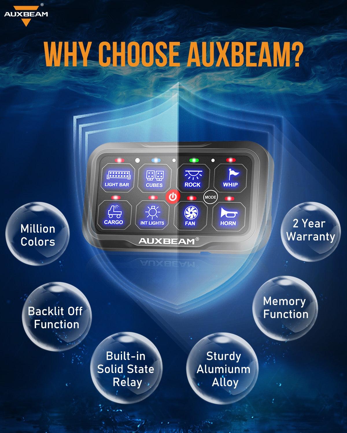 AR-800 RGB Switch Panel with APP+12 Inch 5D-PRO LED Light Bar, Toggle/ Momentary/ Pulsed Mode Supported