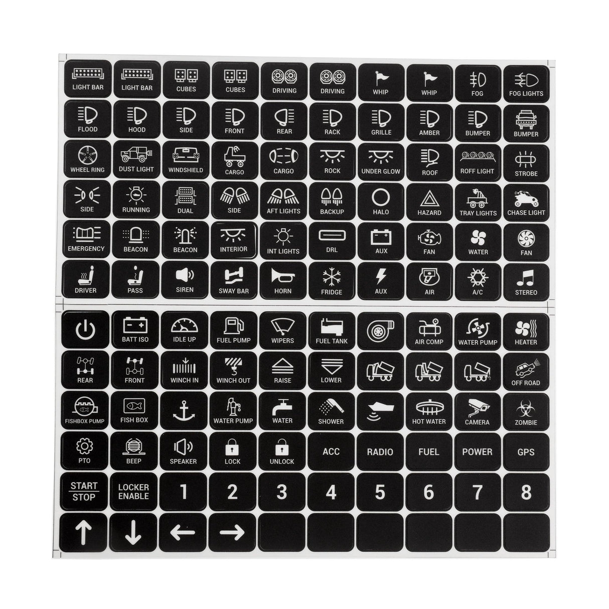 120 Universal Stickers for AC-1200/AR-600/RA80 XL/RB80 XL Switch Panel