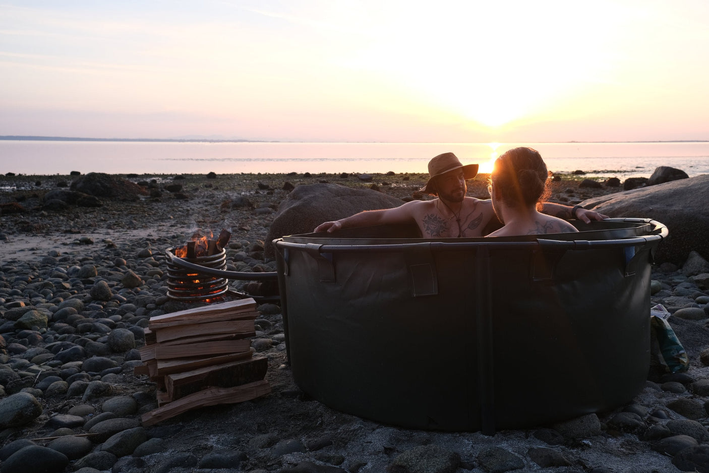 Bush Bath 600 – 3–4 Person Portable Wood-Fired Hot Tub (600L) Stoke & Soak Wood-Fired Hot Tubs