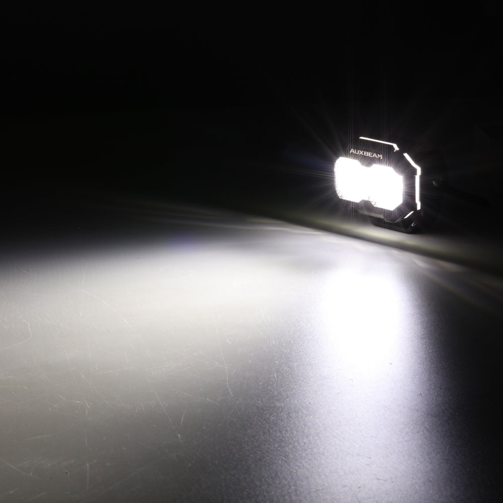 Auxbeam MASTER-T Series 3-Inch Flood Beam Off-Road Lights Amber Backlight