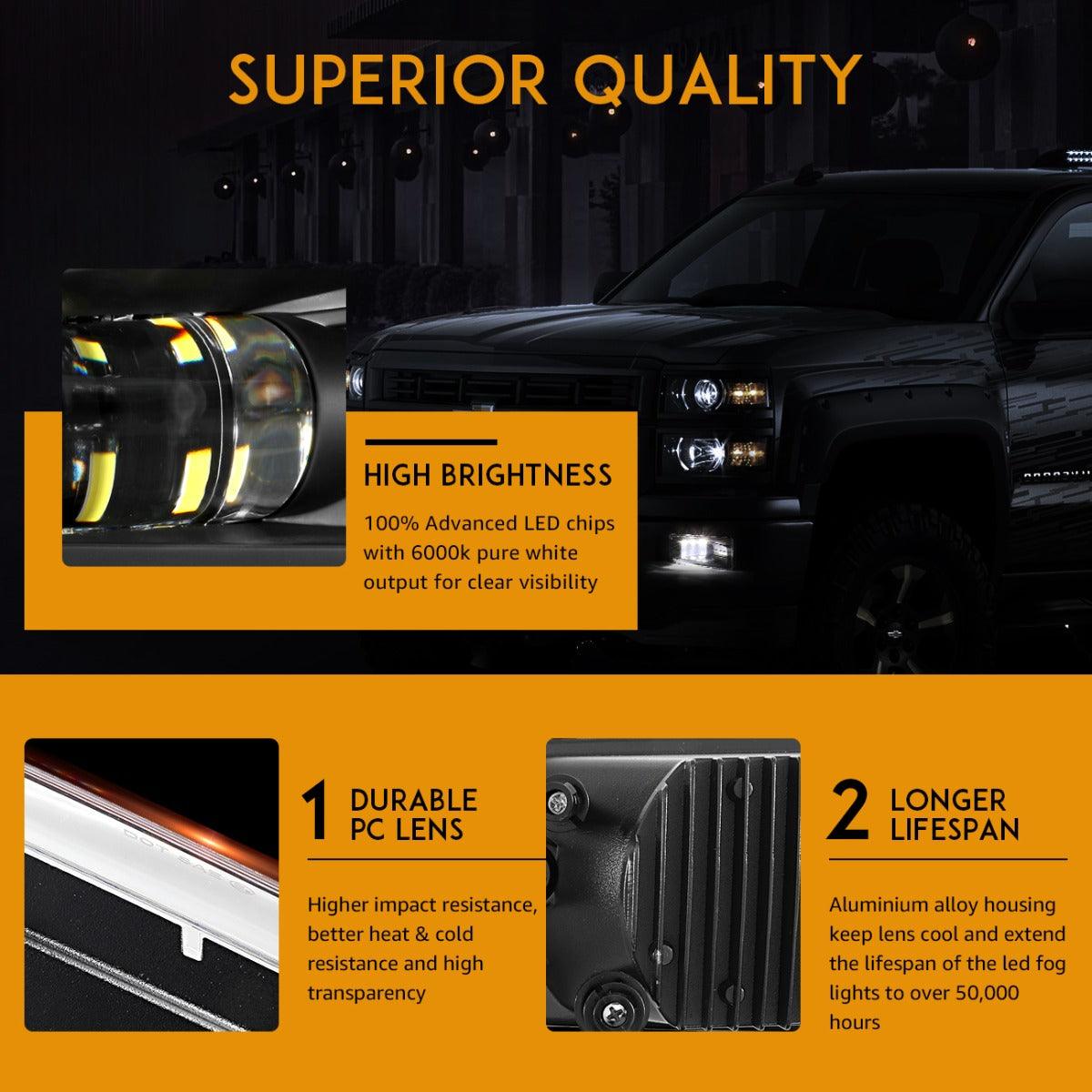 (2pcs/set) 36W Black LED Fog Lights 5202 for Chevy(Chevrolet)