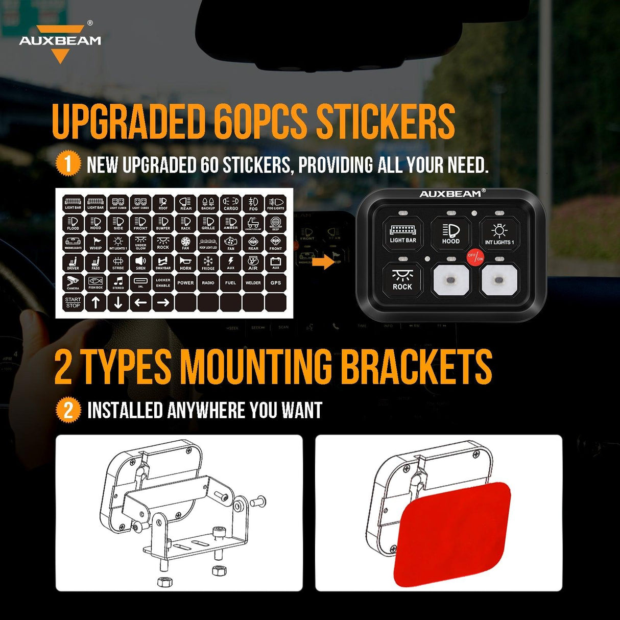 Single Series 6/8 Gang LED Switch Panel,Off Road Light Controller